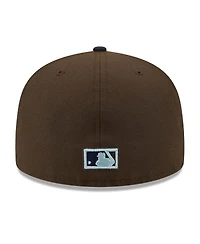 Men's New Era Brown, Navy Chicago White Sox Comiskey Park 75th Anniversary Walnut 9FIFTY Fitted Hat