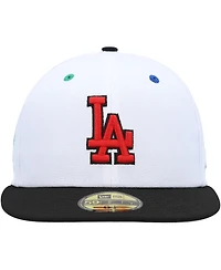 Men's New Era White, Black Los Angeles Dodgers 60th Anniversary Primary Eye 59FIFTY Fitted Hat