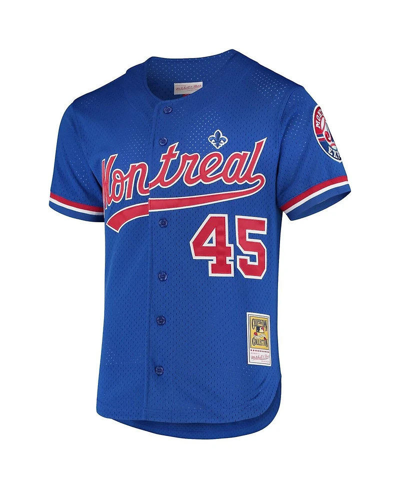 Men's Mitchell & Ness Pedro Martinez Blue Montreal Expos 1997 Cooperstown Collection Mesh Batting Practice Jersey
