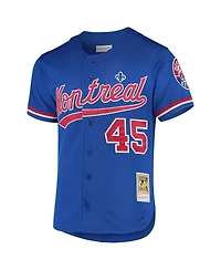 Men's Mitchell & Ness Pedro Martinez Blue Montreal Expos 1997 Cooperstown Collection Mesh Batting Practice Jersey
