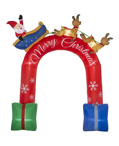 Outsunny 9ft Inflatable Christmas Arch with Built-in Led for Garden Lawn Party