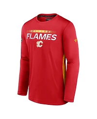 Men's Fanatics Red Calgary Flames Authentic Pro Rink Performance Long Sleeve T-shirt