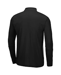Men's Colosseum Heather Gray, Black North Dakota Prospect Quarter-Zip Jacket