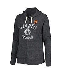 Women's Touch Black San Francisco Giants Training Camp Tri-Blend Full-Zip Hoodie