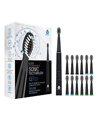 Pursonic Usb Rechargeable Electric toothbrush with 12 Brush Heads - Green