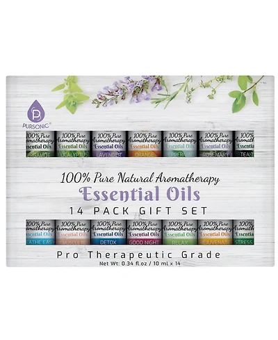 Pursonic 14 Pack of 100% Pure Essential Aromatherapy Oils