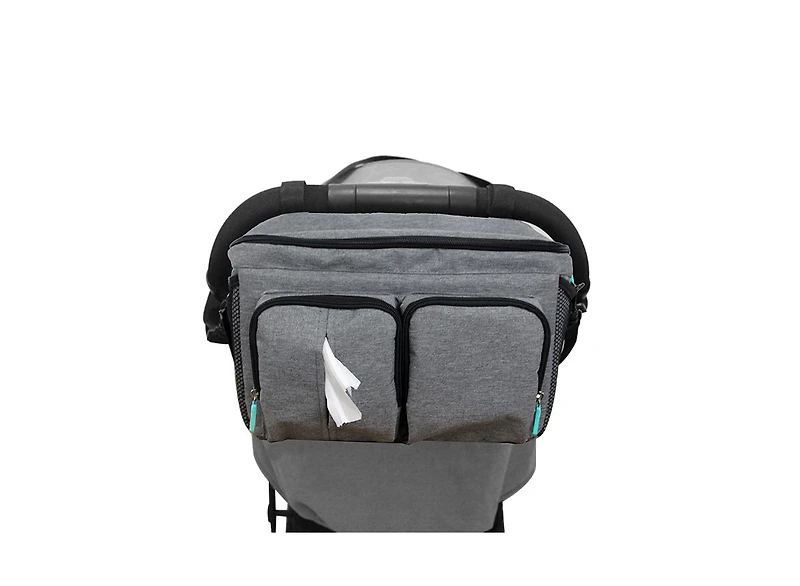 Joybi Kids Multi-Compartment Stroller Bag with Adjustable Velcro Straps, Compact & Lightweight Bag for Diapers, Bottles Accessories