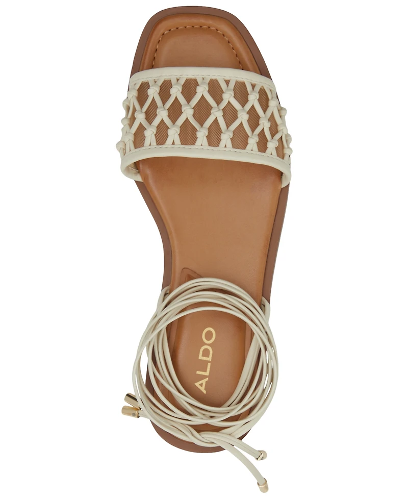 Aldo Women's Seazen Lace-Up Ankle-Tie Flat Sandals