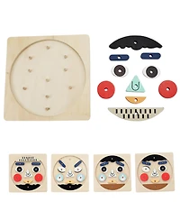 Leo & Friends Funny Faces Educational Wooden Puzzle for Toddlers