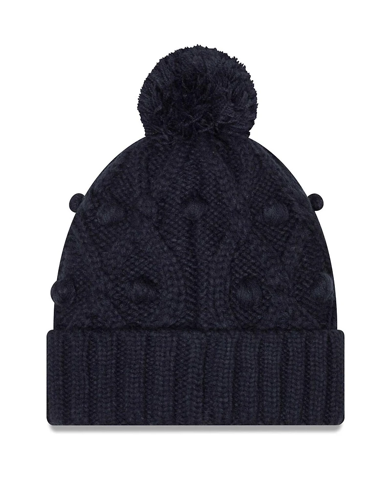 Women's New Era Navy Chicago Bears Toasty Cuffed Knit Hat with Pom