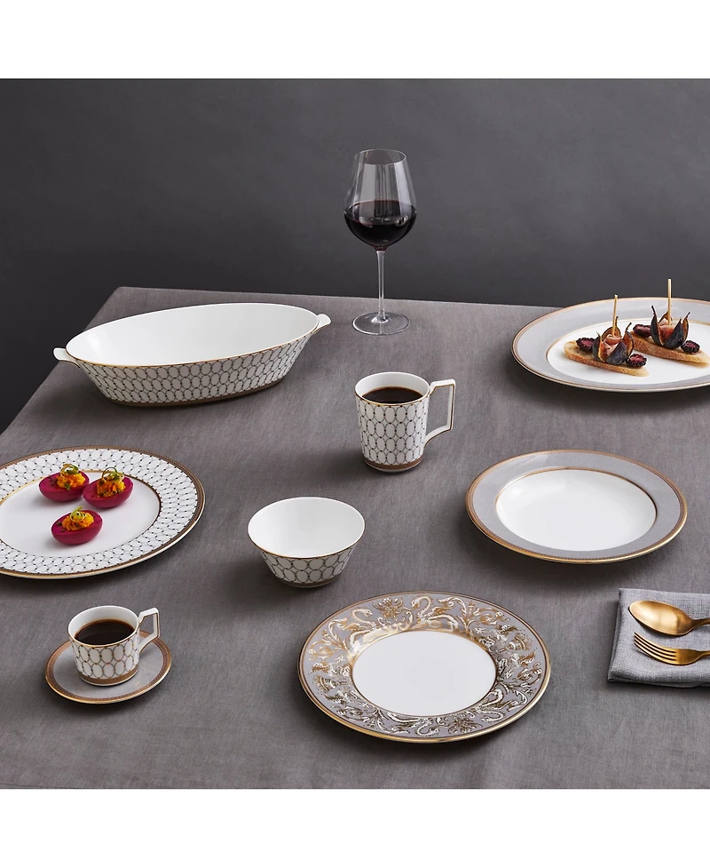 Renaissance Grey Rim Soup 9"