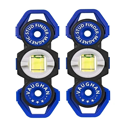 Vaughan 2 Pack Pocket Sized Magnetic Stud Finders and Levels Blue