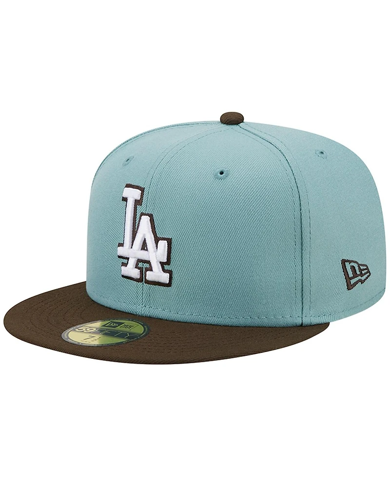 Men's New Era Light Blue, Brown Los Angeles Dodgers 1988 World Series Beach Kiss 59FIFTY Fitted Hat