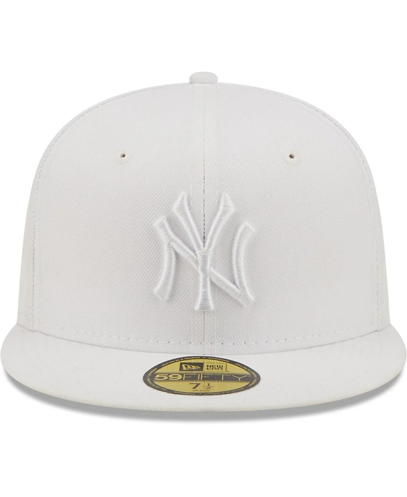 Men's New Era New York Yankees White on White 59FIFTY Fitted Hat