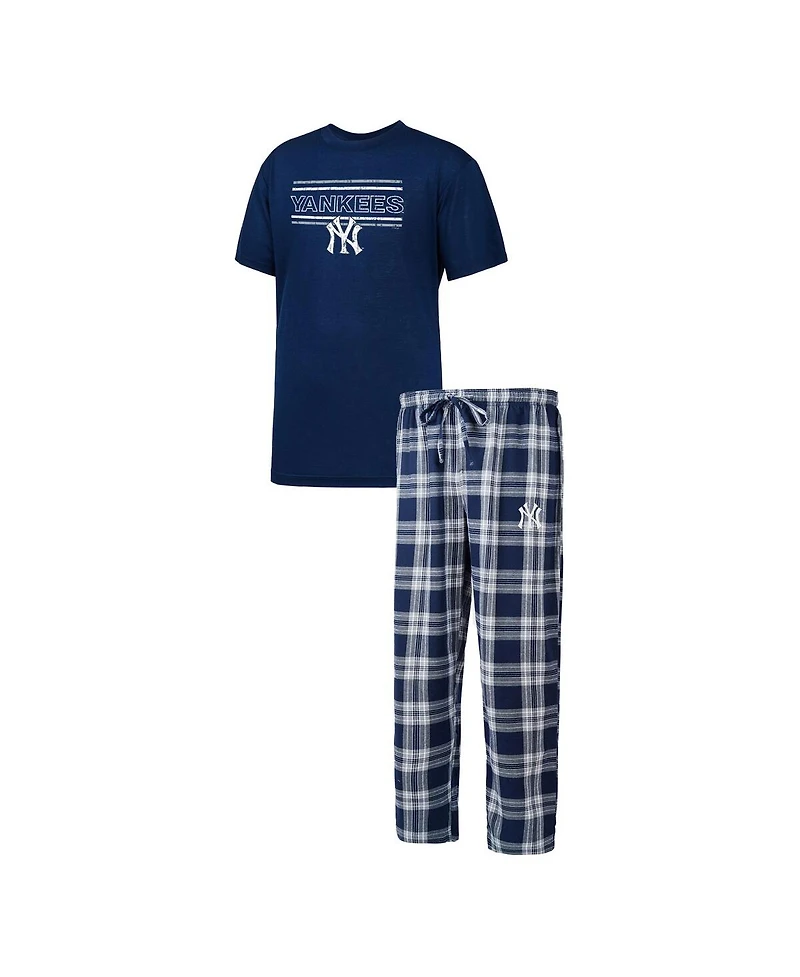 Men's Concepts Sport Navy, Gray New York Yankees Badge T-shirt and Pants Sleep Set