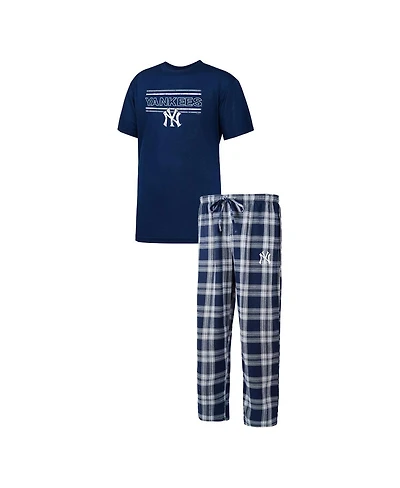 Men's Concepts Sport Navy, Gray New York Yankees Badge T-shirt and Pants Sleep Set
