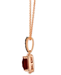 Le Vian Pomegranate Garnet (1-3/8 ct. t.w.) & Diamond (1/8 ct. t.w.) Pendant Necklace in 14k Rose Gold, 18" + 2" extender