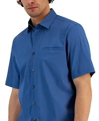 Alfani Men's Modern Classic-Fit Stretch Solid Button-Down Shirt, Created for Macy's