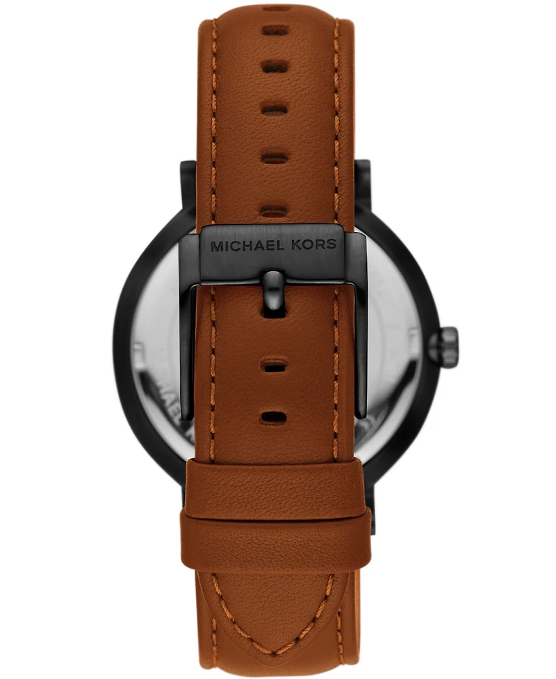 Michael Kors Men's Irving Three-Hand Brown Leather Watch 42mm