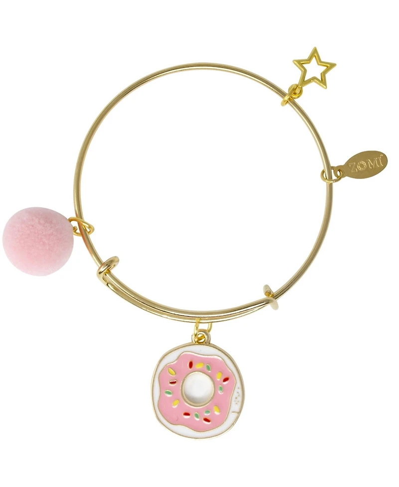 Zomi Gems Donut Gold Bangle Bracelet for Girls