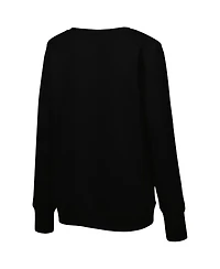 Women's Cuce Black Tennessee Titans Sequin Logo V-Neck Pullover Sweatshirt