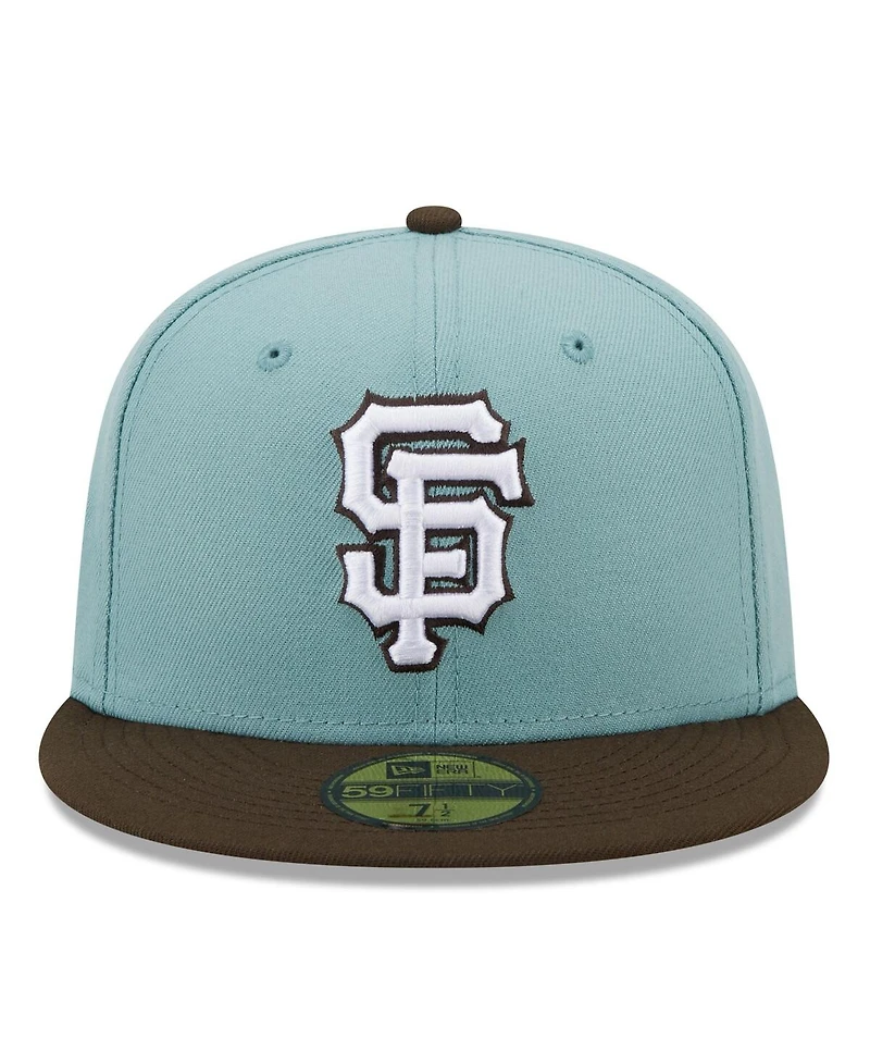 Men's New Era Light Blue, Brown San Francisco Giants 2002 World Series Beach Kiss 59FIFTY Fitted Hat