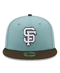 Men's New Era Light Blue, Brown San Francisco Giants 2002 World Series Beach Kiss 59FIFTY Fitted Hat