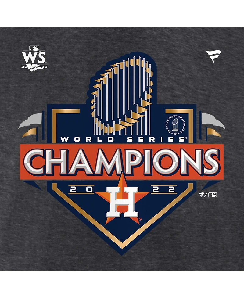 Men's Fanatics Heather Charcoal Houston Astros 2022 World Series Champions Locker Room Big and Tall T-shirt