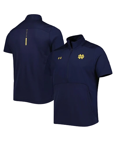 Men's Under Armour Navy Notre Dame Fighting Irish Motivate 2.0 Half-Zip Jacket