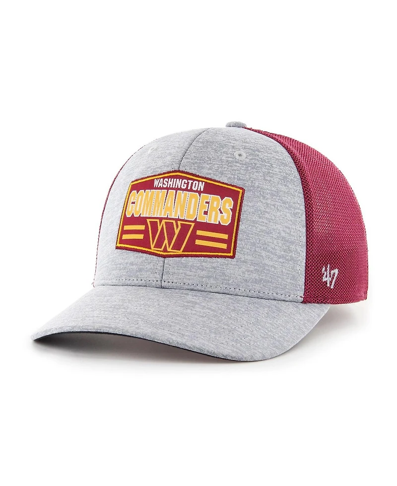 Men's '47 Brand Heathered Gray, Burgundy Washington Commanders Motivator Flex Hat