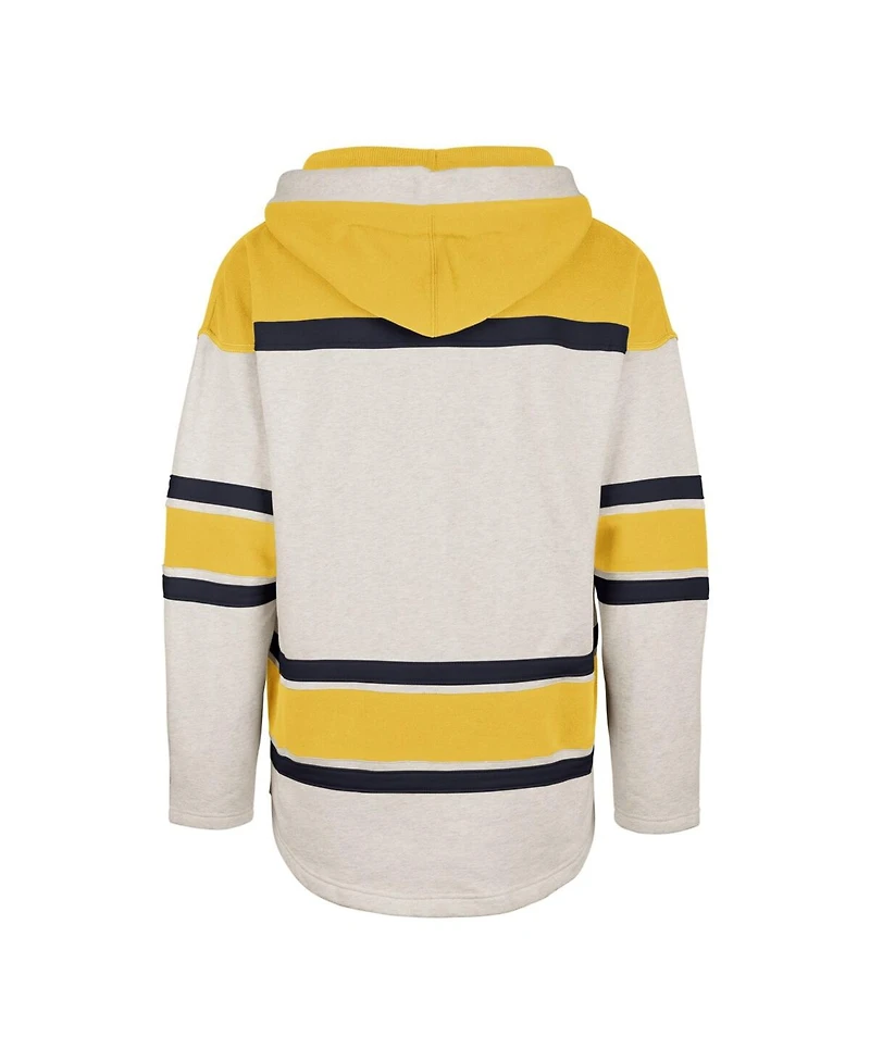 Men's '47 Brand Oatmeal Nashville Predators Rockaway Lace-Up Pullover Hoodie