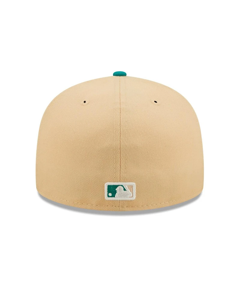 Men's New Era Natural, Teal Los Angeles Dodgers Mango Forest 59FIFTY fitted hat