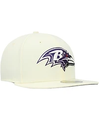 Men's New Era Cream Baltimore Ravens Chrome Color Dim 59FIFTY Fitted Hat