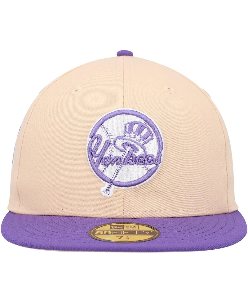 Men's New Era Peach, Purple York Yankees Subway Series Side Patch 59FIFTY Fitted Hat