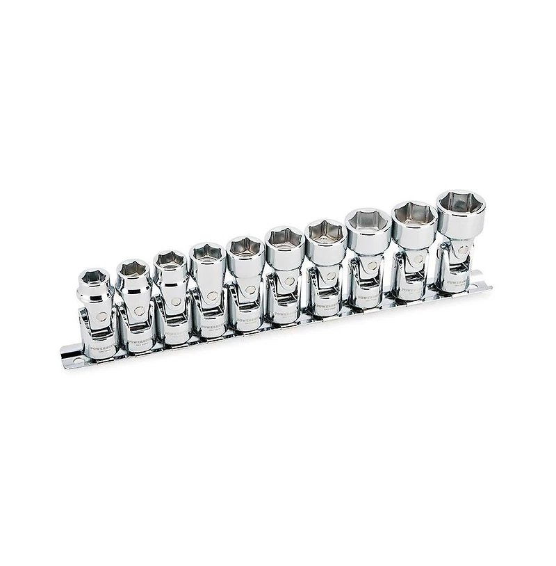 Powerbuilt 10 Piece 3/8 Inch Drive Metric Universal 6 Point Socket Set