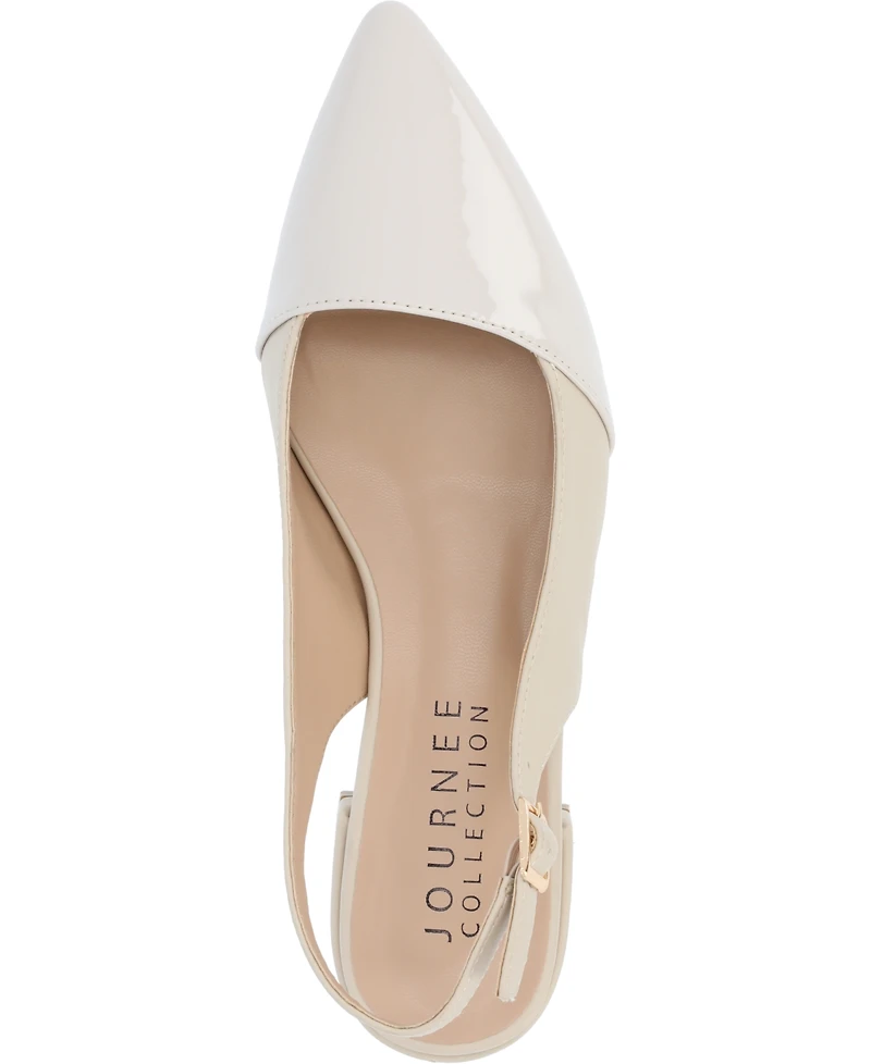 Journee Collection Women's Bertie Two Tone Slingback Flats