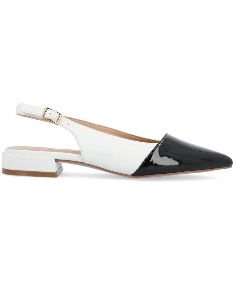 Journee Collection Women's Bertie Two Tone Slingback Flats