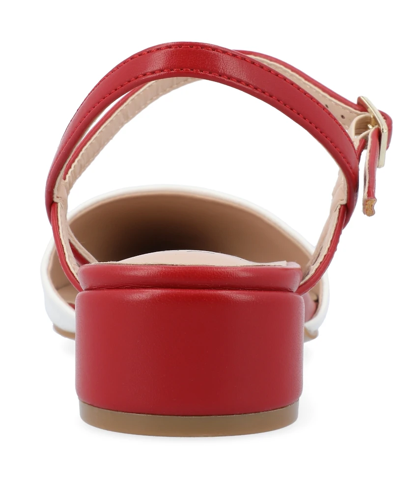 Journee Collection Women's Brynn Block Heel Pointed Toe Flats