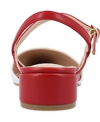 Journee Collection Women's Brynn Block Heel Pointed Toe Flats