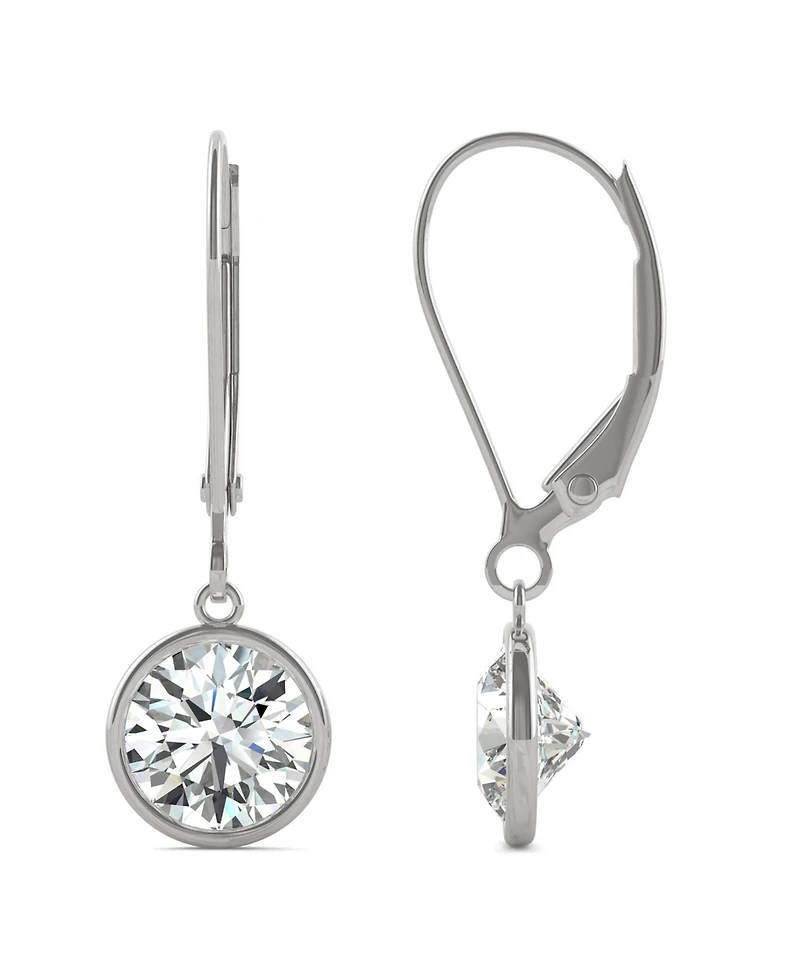 Charles & Colvard Moissanite Drop Earrings (1 5/8 ct. t.w. Diamond Equivalent) in 14k White Gold