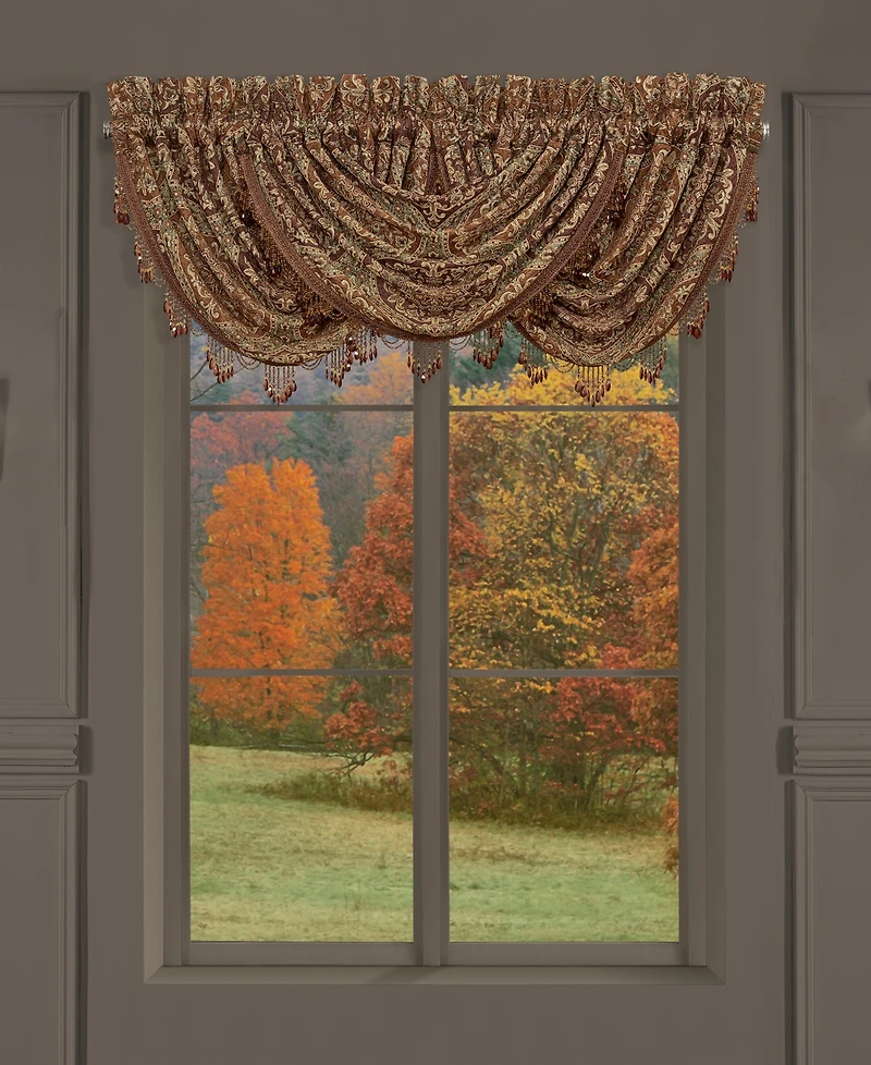 J Queen New York Harvest Moon Waterfall Window Valance, 33" x 49"