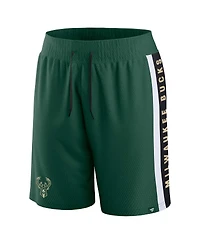 Men's Fanatics Hunter Green Milwaukee Bucks Referee Iconic Mesh Shorts