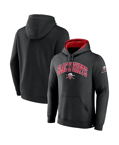 Men's Fanatics Black Nebraska Huskers Arch and Logo Tackle Twill Pullover Hoodie