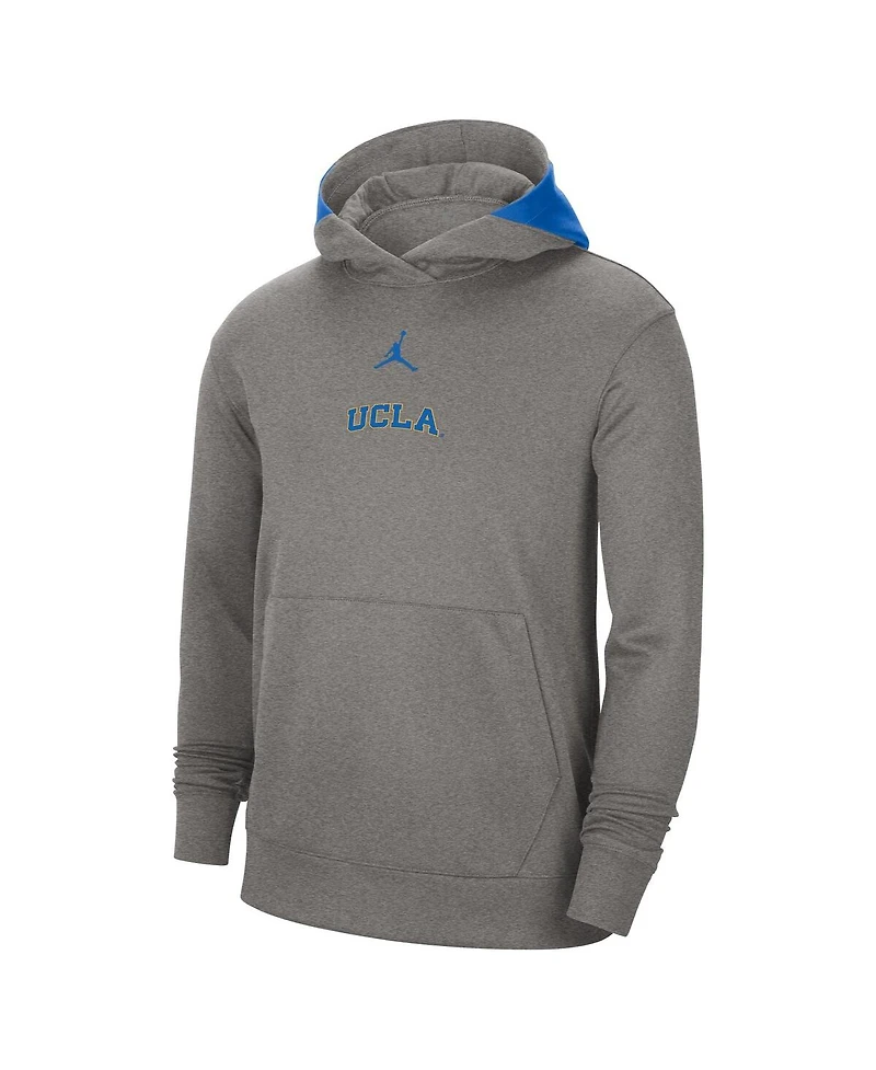 Men's Jordan Heather Gray Ucla Bruins Team Basketball Spotlight Performance Pullover Hoodie