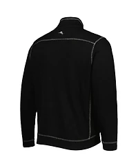 Men's Tommy Bahama Black San Diego Padres Tobago Bay Tri-Blend Quarter-Zip Sweatshirt
