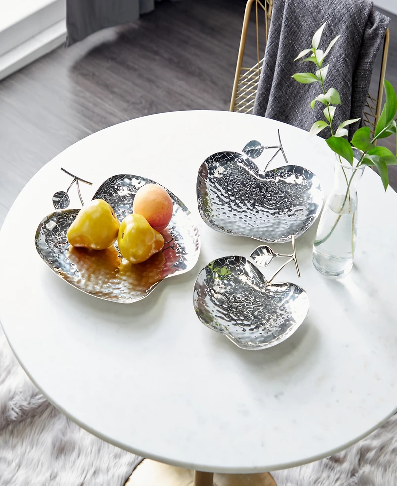 Rosemary Lane Metal Apple Fruit Tray, Set of 3, 9", 11", 13" W
