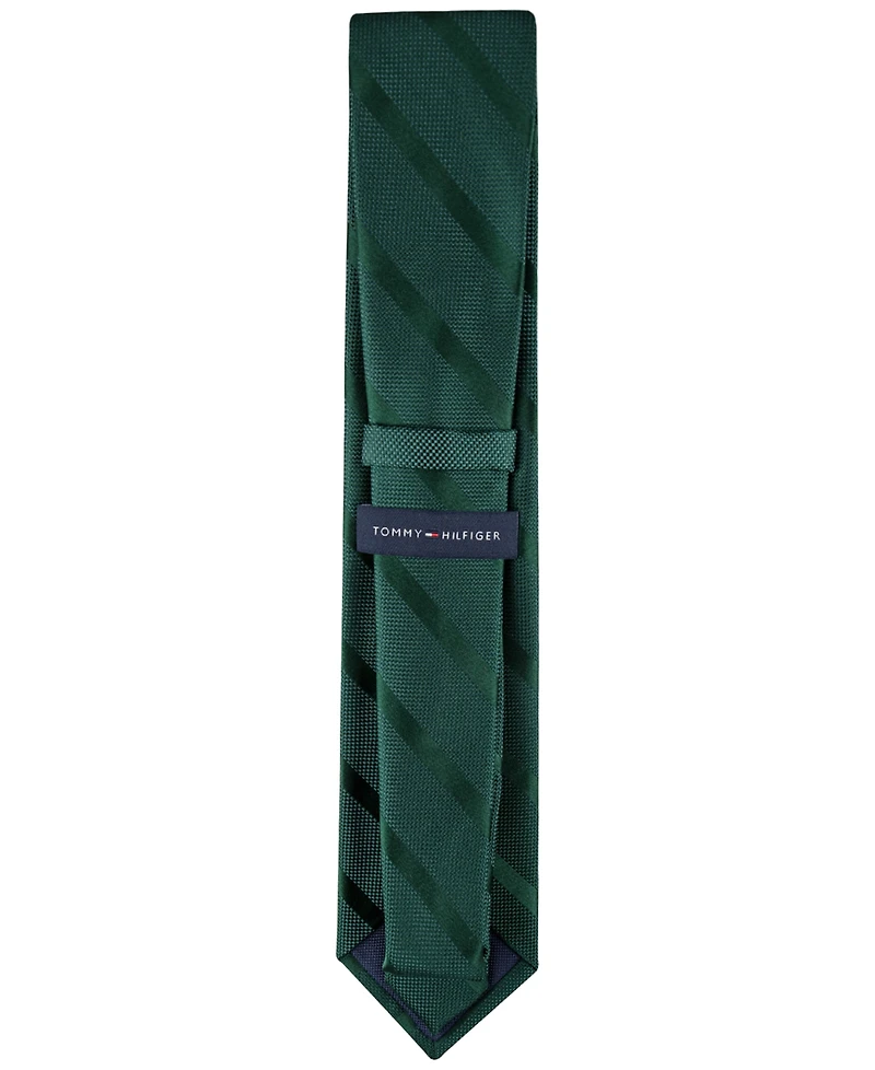 Tommy Hilfiger Men's Solid Textured Stripe Tie