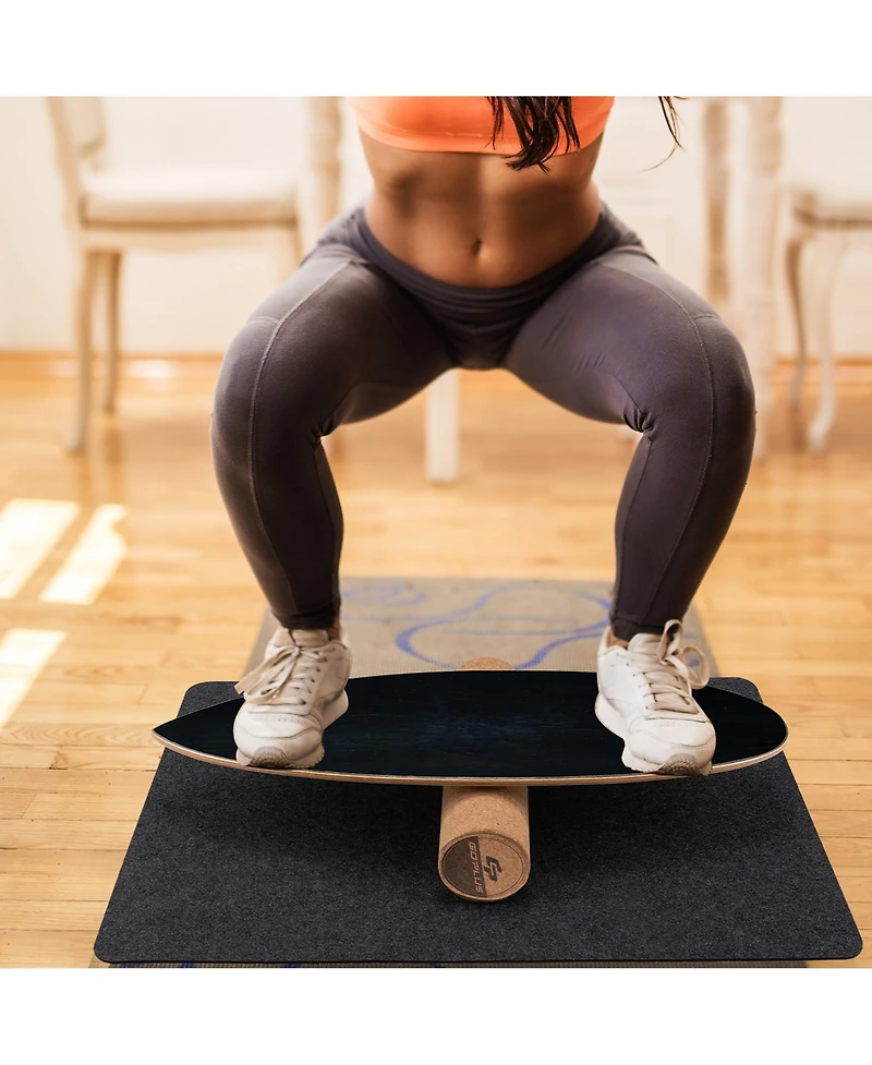 Wooden Balance Board Trainer Wobble Roller for Exercise Sports Training Equipment