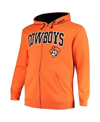 Men's Colosseum Orange Oklahoma State Cowboys Big and Tall Full-Zip Hoodie