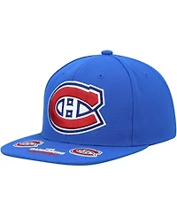 Men's Mitchell & Ness Blue Montreal Canadiens Vintage-Like Hat Trick Snapback Hat